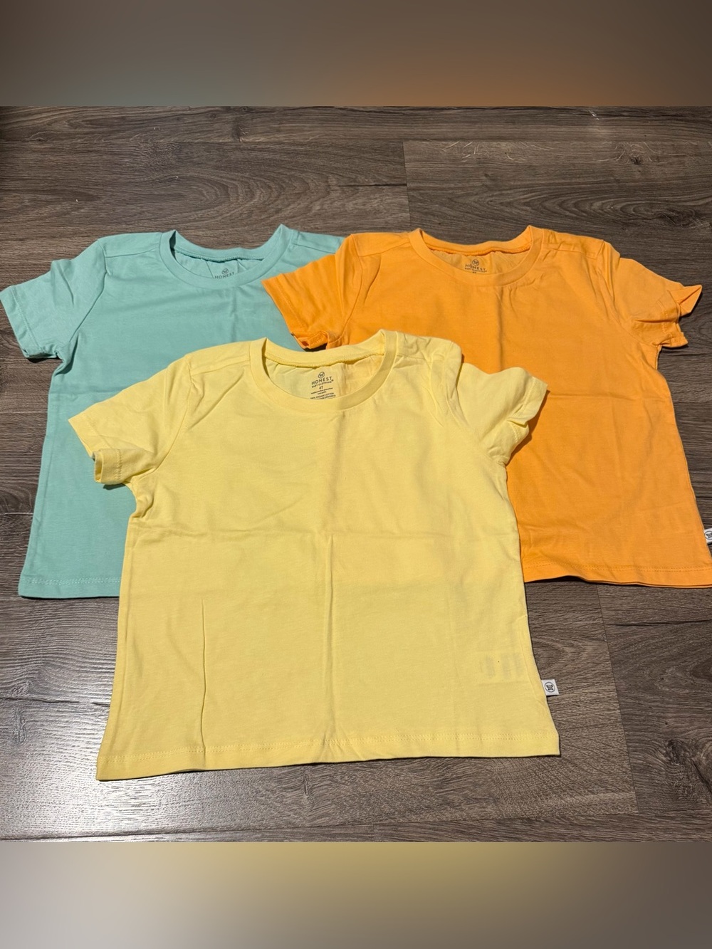 4t Toddler Boys Girls Children's Solid Crewneck Tshirts Yellow, Orange, Aqua